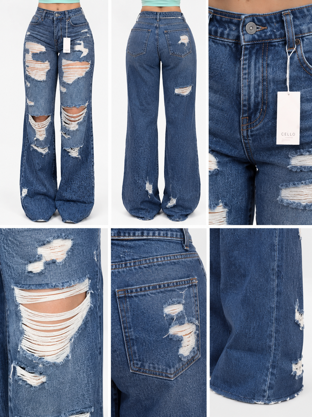 Jean Cello Wide Leg Rotos