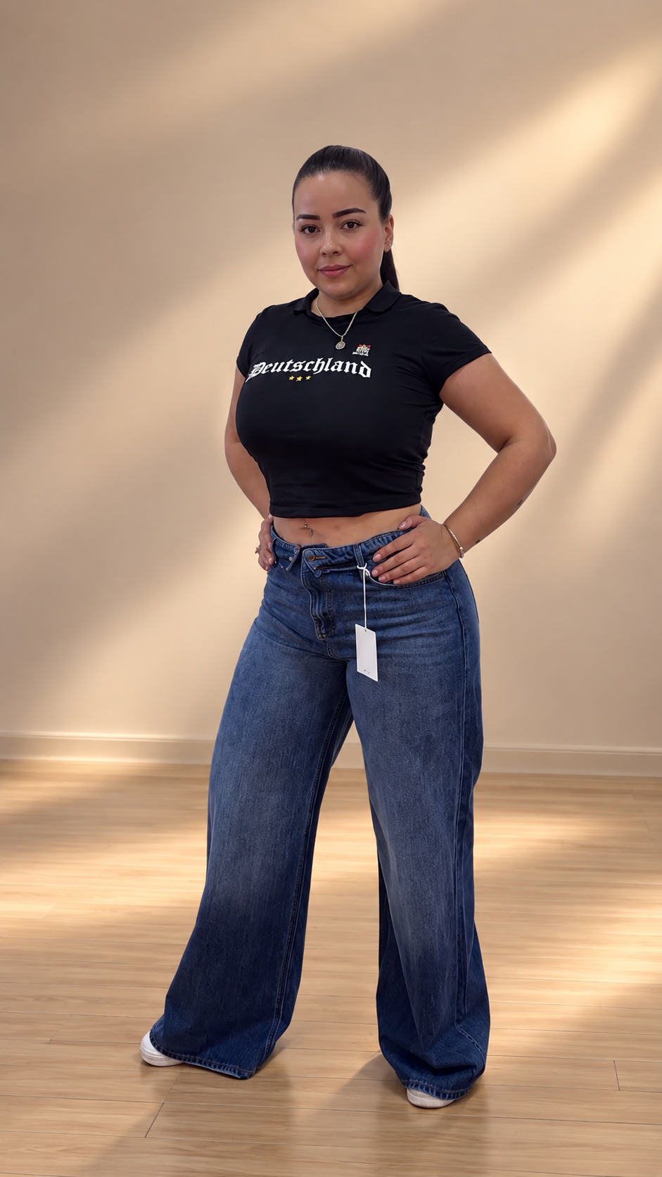 Jean cello Wide Leg Pretina Doblada