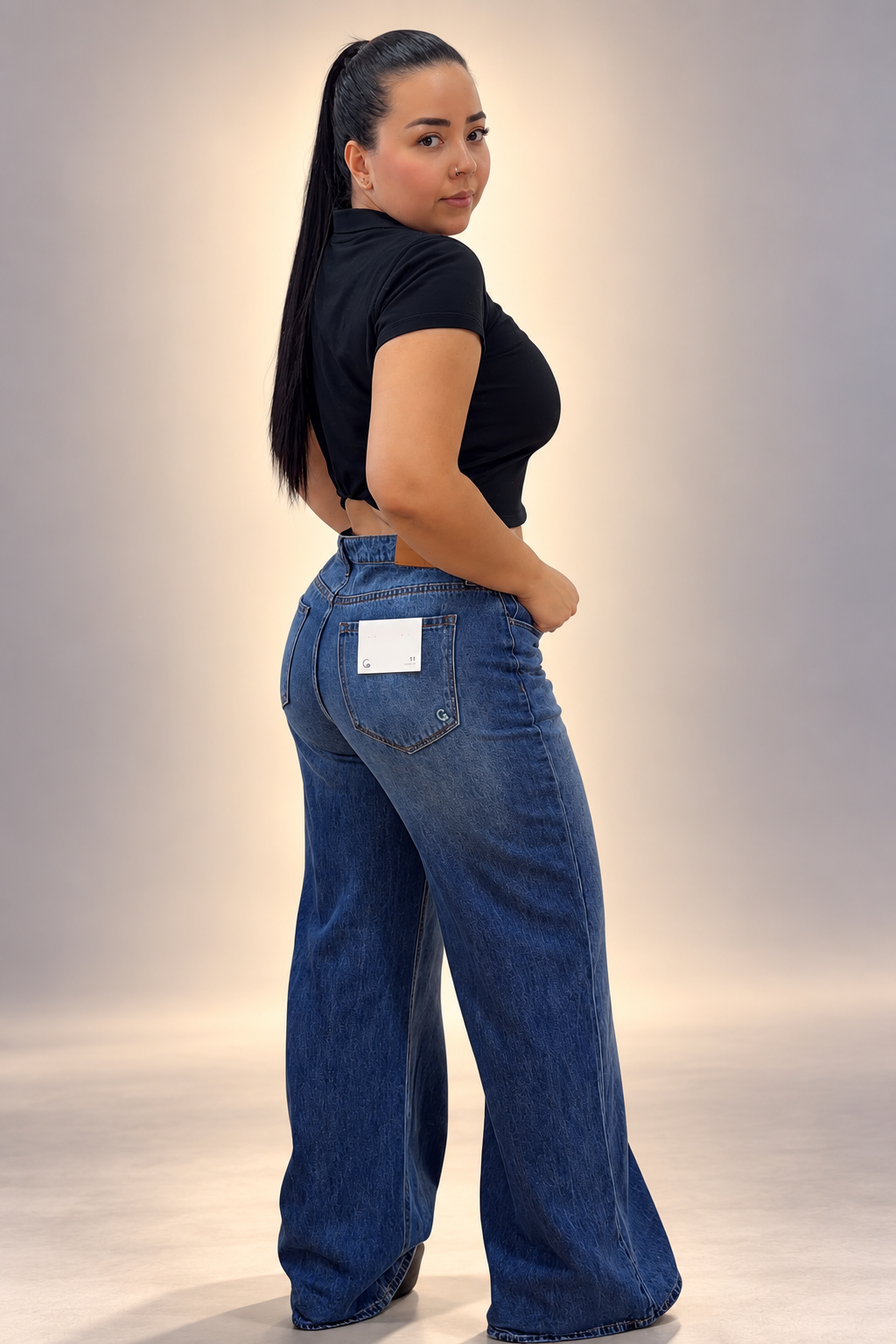 Jean cello Wide Leg Pretina Doblada