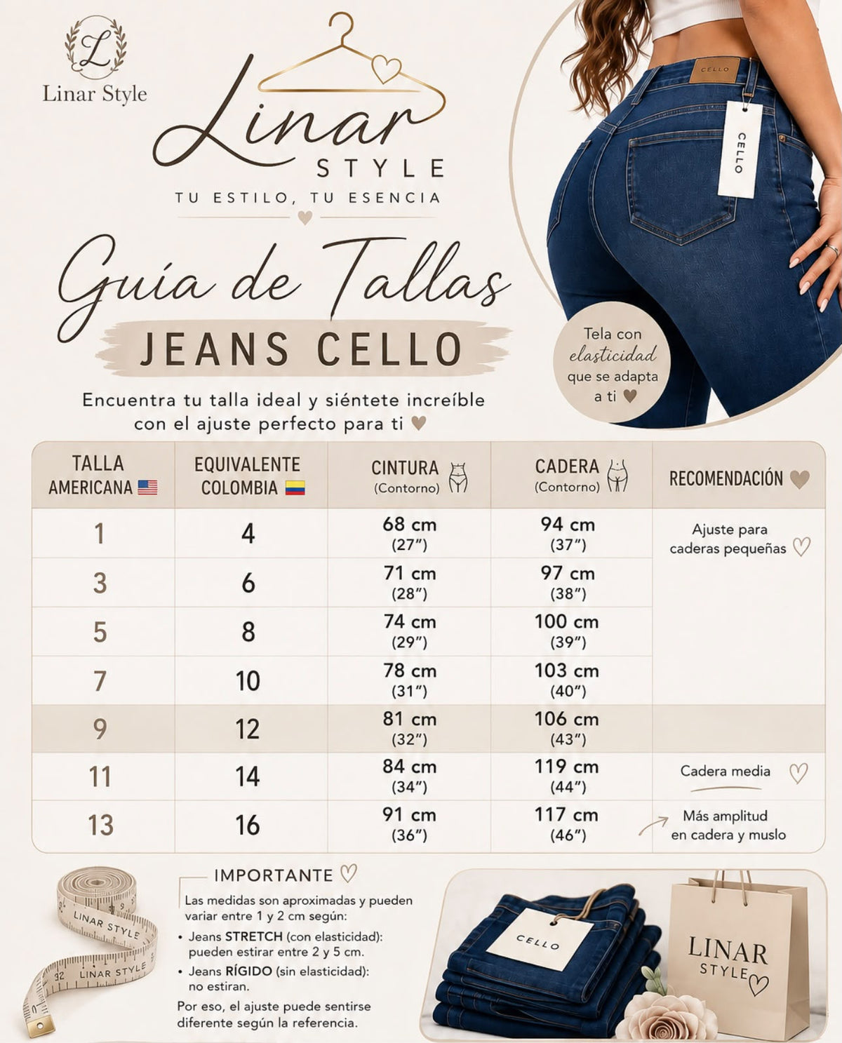 Jean Cello Flare Bota Campana oscuro
